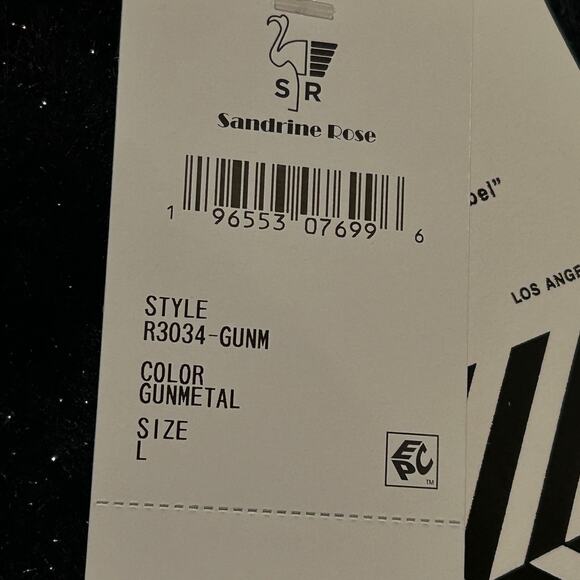 Sandrine Rose Eyelash Metallic Sparkle Sweater Black Women Large NWT Super Soft - Picture 11 of 11